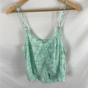 4/$25 NWT abound ruched front spaghetti strap blouse blue